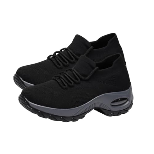 CLISPEED Leichte Damen Laufschuhe mit Luftkissendämpfung Atmungsaktive Mesh Sneaker Gepolsterte Sportschuhe für Tägliche Fitness und Freizeit Modische Gewebte Turnschuhe für Bequemen Sitz von CLISPEED