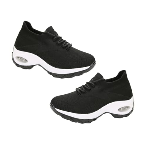 CLISPEED Leichte Damen Sneaker mit Atmungsaktivem Mesh Stoßdämpfender Luftpolstersohle rutschfest und Strapazierfähig Modische Sportschuhe für Frühling und Herbst Komfortabel und von CLISPEED