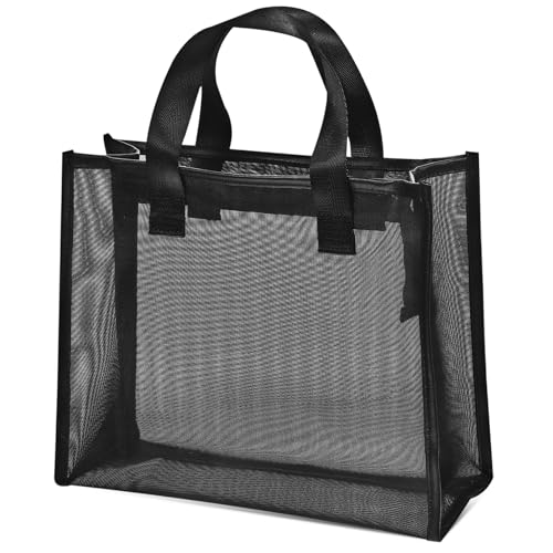 CLISPEED Leichte Nylon Mesh Kosmetiktasche Große Kapazität Transparentes Design Vielseitiger Make Up Organizer für Damen Unterwegs und Reise von CLISPEED