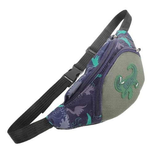 CLISPEED Leichter Dinosaurier Sling Bag für Kleinkinder Jungen Vielseitige Bauchtasche und Brustbeutel mit Mehreren Fächern Verstellbar als Crossbody oder Schultertasche für Camping und von CLISPEED