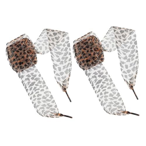 CLISPEED Leopard Schnürsenkel aus Satinband Flach und Langlebig Verstellbare Schuhbänder für Stiefel und Alltag Lange Dekorative Schnürsenkel für Damen und Herren von CLISPEED