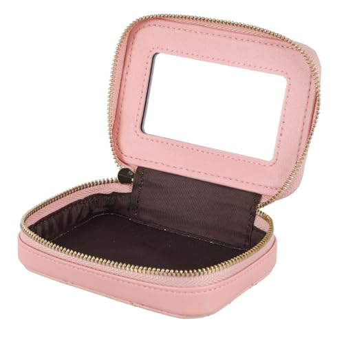 CLISPEED Damen Kosmetiktasche Mit Spiegel Multifunktionale Make-up Organizer Für Reisen Kompakte Für Handtaschen Langlebiger Reißverschluss Perfektes Für Frauen Und Mädchen von CLISPEED