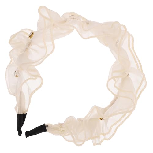 CLISPEED Mädchen Haarband mit Süßer Rüsche und Strassbesatz Dekoratives Leichtes Stoff Stirnband für Party und Alltag Modisches Haarschmuck Accessoire für Mädchen von CLISPEED