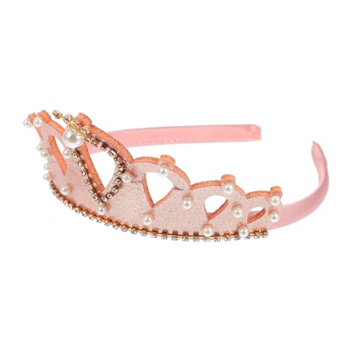 CLISPEED Mädchen Prinzessin Krone Haarreif Perlen Diadem Geburtstags Party Haaraccessoire Kopfschmuck Langlebig und Hautfreundlich für Festliche Anlässe von CLISPEED