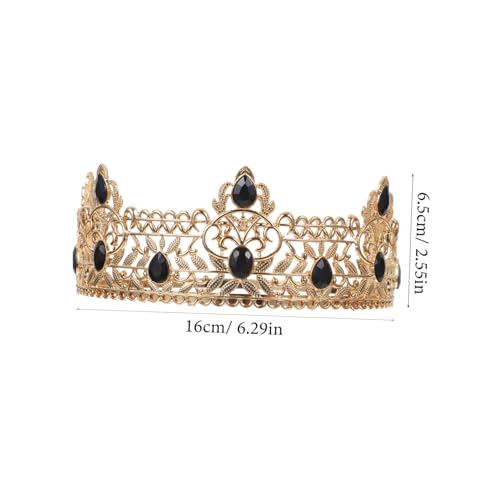 CLISPEED Männer Königskrone Barock Stil Cosplay Diadem Haarschmuck Gold Schwarz für Theater Geburtstag Party Hochzeit Bühnenauftritte Eleganter Herrenschmuck von CLISPEED