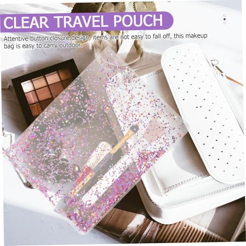 CLISPEED Makeup Tasche Damen PVC Transparent Kosmetik Pinsel Organizer Reise Schminktasche Glitzer Leicht Tragbar Multifunktional Geschenk von CLISPEED