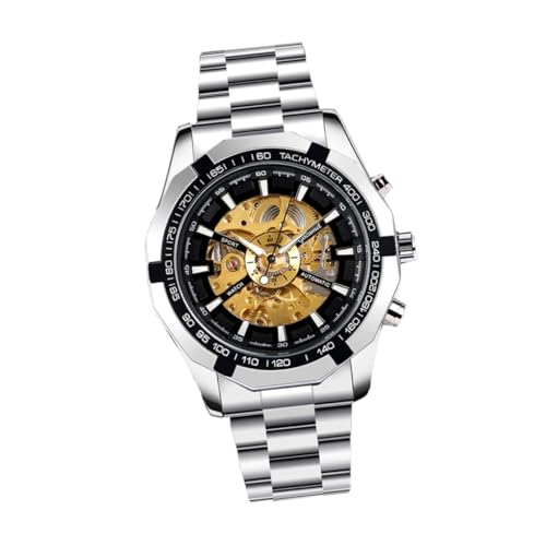 CLISPEED Mechanische Herrenuhr Skelett Automatik Armbanduhr Business Stil Luminous Großes Display Robuste Verarbeitung Uhr für Männer von CLISPEED