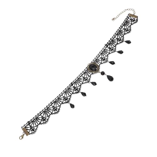 CLISPEED Mehrlagige Kristallspitzen Gothic Choker Halskette Damen Spitzen Schmuck Elegant Komfortabel für Partys und Besondere Anlässe Stilvoller Halsschmuck für Frauen von CLISPEED