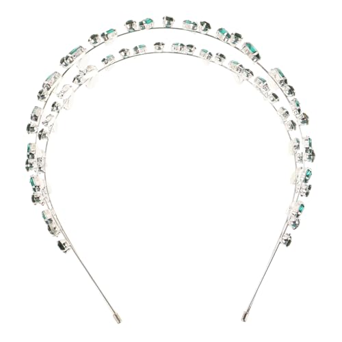 CLISPEED Mehrlagiges Grünes Glitzer Haarband mit Blattverzierung Handgefertigter Brautschmuck für Frauen Funkelndes Haarschmuck Accessoire für Hochzeiten Brautjungfern und von CLISPEED