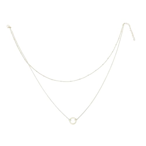CLISPEED Mehrschichtige Damen Halskette mit Einfachem Kreisanhänger Doppellagiges Design Leichter Charm Schmuck Clavicle Kette für Alltag und Besondere Anlässe CLISPEED Mehrschichtige Damen Halskette mit Einfachem Kreisanhänger Doppellagiges Design Leichter Charm Schmuck Clavicle Kette für Alltag und Besondere Anlässe von CLISPEED
