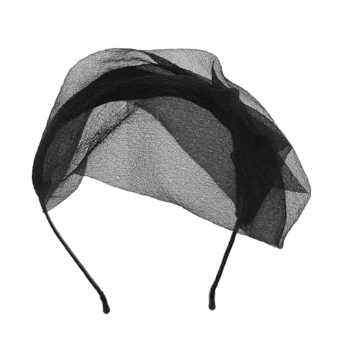 CLISPEED Mesh Haarband Beret Haarschmuck Atmungsaktiv für Damen Party Braut Haarschleier Frisur Schnell Stilvoll und Graue Haare Kaschierend von CLISPEED