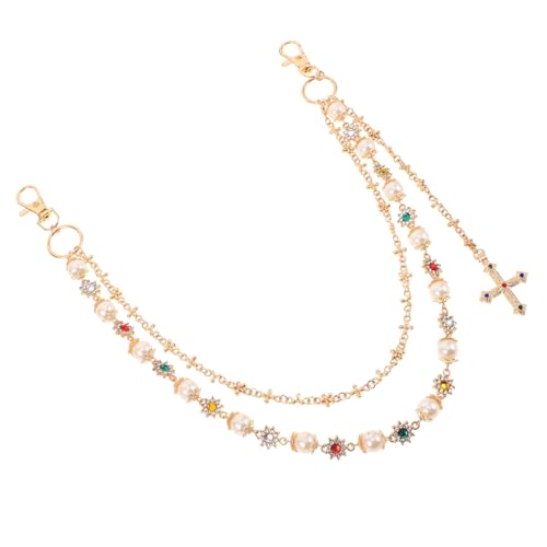 CLISPEED Metal Waist Chain Belt mit Kreuzanhänger Hip Hop Hosenkette für Herren Stylisches Mehrlagiges Punk Accessoire Leicht und Vielseitig für Sommerpartys und Musikfestivals von CLISPEED