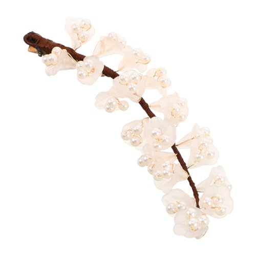 CLISPEED Metall Haarspange Chinesischer Stil Blume Haarschmuck mit Perlen Dekorative Haarklammer für Frauen Mädchen Traditionell Elegant Festlich Sicher und Schonend von CLISPEED