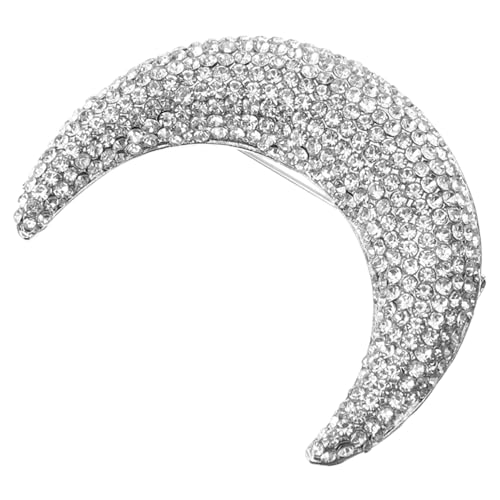 CLISPEED Metallic Mondbrosche Damen Anstecknadel mit Funkelnden Strasssteinen Sicherheits Brosche für Kleidung Schals und Rucksäcke Langlebiges Legierungsdesign Vielseitiges Accessoire von CLISPEED