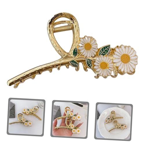 CLISPEED Metalner Haarkralle mit Blumenmotiv Große Haarklammer für Damen Stabiler Haarclip für Dünnes und Dickes Haar Dekorativer Haarschmuck für Alltag Hochzeit Geburtstag und Festtage von CLISPEED