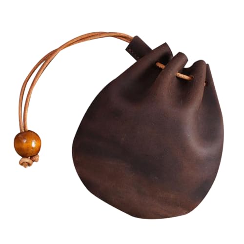 CLISPEED Mini-Aufbewahrungstasche SAGT Stoff Schlüsseltasche echt Aufbewahrungstasche für Münzen Münz -Taschenbeutelwechsel Retro-Geldbörse kleines Münztäschchen Münzbeutel Kaffee von CLISPEED