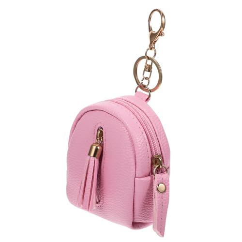 CLISPEED Mini Geldbörse Damen Zipper Portemonnaie mit Schlüsselring Tragbare Münztasche aus Leichtem Material Kreatives Design mit Quaste Sicher Verschließbar für Unterwegs von CLISPEED