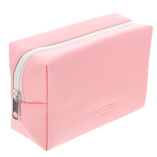 CLISPEED Mini Kosmetiktasche Damen aus Strapazierfähigem mit Reißverschluss Tragbare Make Up Tasche für Lippenstifte Münzen Schlüssel und Kleine Accessoires Kompakte Handtasche in Rosa von CLISPEED