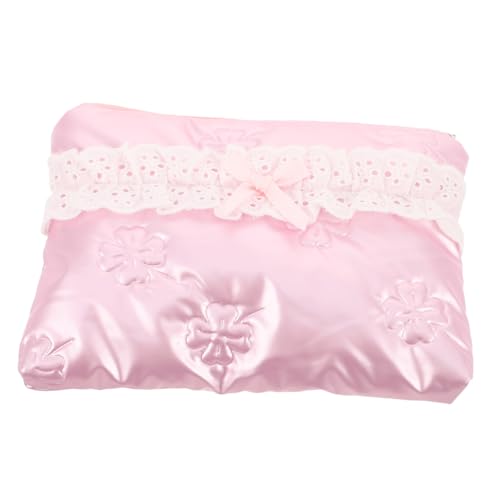 CLISPEED Mini-Make-up-Tasche Mit Schleife Aufbewahrungstasche Für Kleine Pinsel Und Lippenstifte Reisen-Kosmetiktasche Kosmetik-Organizer Für Hautpflegeproben Damen Und Mädchen von CLISPEED