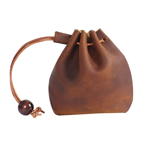CLISPEED Münztasche Kleine Geldbörse Wechseltasche Münzbörse Schlüsseltasche Für Münzen Kleingeld Gefaltete Scheine Hellbraun von CLISPEED