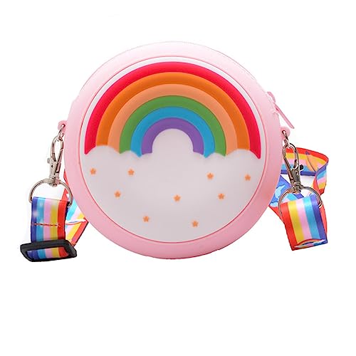 CLISPEED Mini Umhängetasche Bunte Cartoon Münzgeldbörse für Mädchen Süße Schultertasche mit Reißverschluss Leichte Handtasche für Geburtstag Party und Alltag Zufällige Zufällige Farbe von CLISPEED