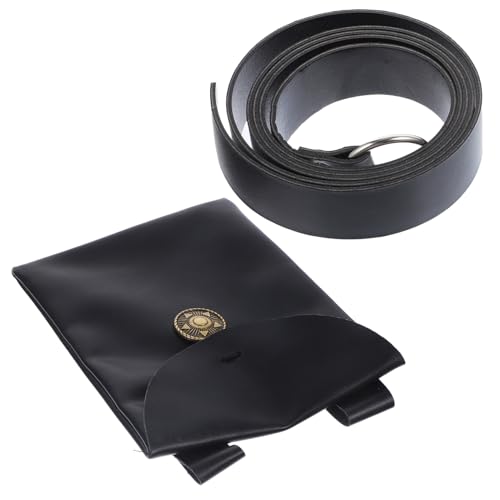 CLISPEED Mittelalterliche Cosplay Bauchtasche aus Robustem Pu Material Retro Stil Gürtel Tasche für Damen und Herren Vielseitig Tragbar für Halloween Kostüm und Renaissance LARP Party von CLISPEED