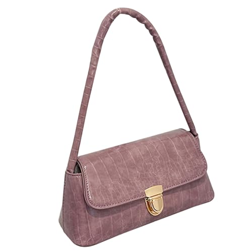 CLISPEED Mode Schultertasche Damen Elegant Leicht PU Handtasche mit Metallverzierung Große Kapazität Tragbar für Alltag Reisen Shopping von CLISPEED