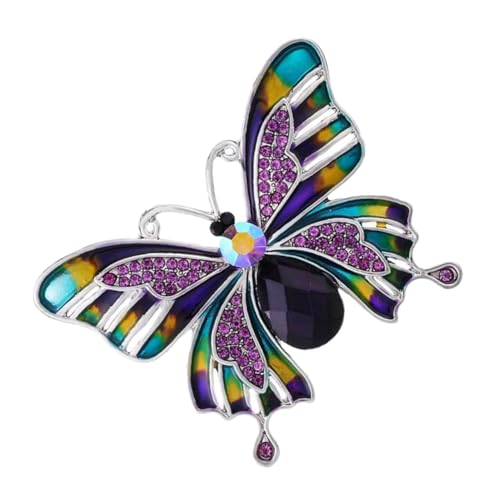 CLISPEED Moderne Schmetterling Brosche aus Langlebiger mit Funkelnden Strasssteinen Zierliche Anstecknadel für Kleidung Rucksäcke Hüte und Taschen als Dekorativer Pin für Damen und Mädchen von CLISPEED