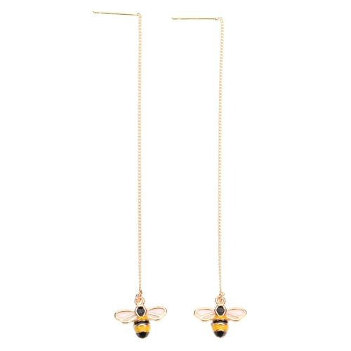 CLISPEED Modische Bienen Ohrringe für Damen Lange Baumelnde Kettenohrringe Zarte Threader Ohrhänger Individuelles Design Passend für Alltag Party und Besondere Anlässe von CLISPEED