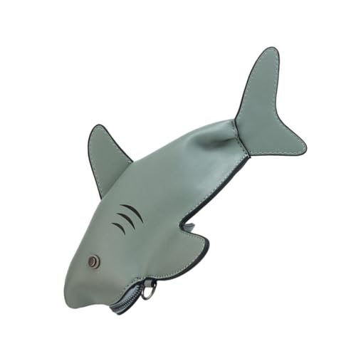 CLISPEED Modische Damen Umhängetasche in Fisch form aus Pu Cartoon Tiermotiv Schultertasche Cartoon Shark Crossbody Bag für Mädchen Weiche Oberfläche Sicherer Reißverschluss von CLISPEED