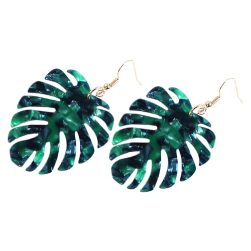CLISPEED Monstera Ohrringe Grün Tropfen Ohrschmuck Sommerliche Damen Accessoires Kreatives Design Modisch Einzigartig von CLISPEED