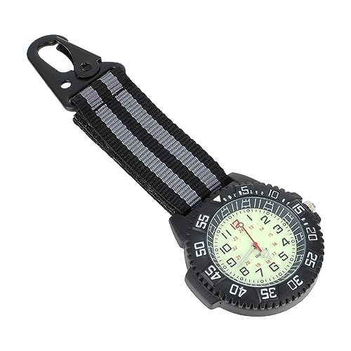 CLISPEED Multifunktionale Outdoor Karabiner Uhr mit Nylonband Robuste Taschenuhr für und Bergsteiger Praktische Clip Uhr für Klassisches Design für und Freizeit von CLISPEED