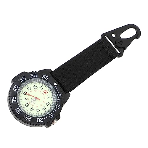 CLISPEED Multifunktionale Outdoor Karabineruhr mit Digitalem Kratzfest mit Robustem Nylonband für Rucksacktouristen Kletterer und zum Befestigen an Gürtel oder Rucksack Schwarz von CLISPEED