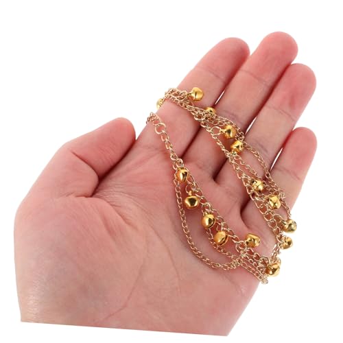 CLISPEED Multilayer Glocken Fußkettchen Damen Goldfarbenes Boho Fußschmuck mit Rhythmus Quasten für Tanzaufführungen und Strandveranstaltungen von CLISPEED