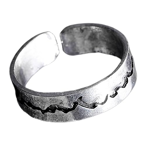 CLISPEED Nachleuchtender Verstellbarer Fingerring mit Stilvollem Crack Design Modischer Antiker Silber Schmuck für Damen Einzigartiges Kreatives Accessoire in Blau Grün als für Besondere von CLISPEED