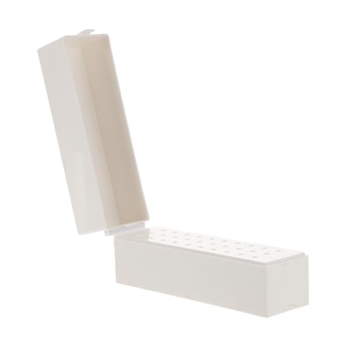 CLISPEED Nagelbohrer Halter Kunststoff Aufbewahrungsbox mit Löchern für Maniküre Nagelschleifkopf Organizer Tragbar Staubgeschützt Praktisch für Nagelkunst Nail Grinding Head Box von CLISPEED