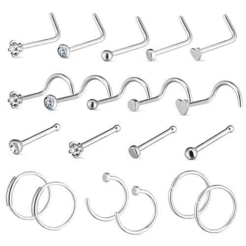 CLISPEED Nasenpiercing Teilig Edelstahl Nasenringe Damen Verschiedene Designs Leicht und Hautfreundlich Modisch für Tragus und Alltag CLISPEED Nasenpiercing Teilig Edelstahl Nasenringe Damen Verschiedene Designs Leicht und Hautfreundlich Modisch für Tragus und Alltag von CLISPEED