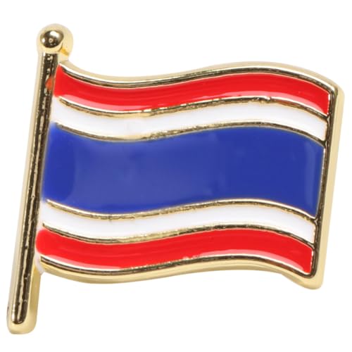 CLISPEED Brosche Nationalflagge Metall Anstecknadel Für Kleidung Kreative Kleidungsdekoration Rot Weiß Blau Vielseitig Für Feste Und Besondere Anlässe Stabiler Nadelverschluss von CLISPEED