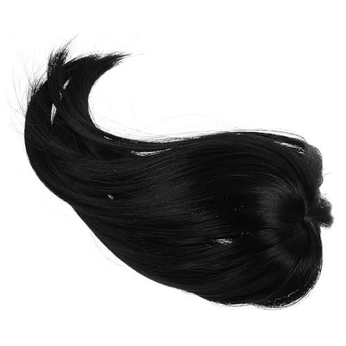CLISPEED Natürlich Schwarzer Haar Topper für Frauen Synthetische Haarverlängerung Nahtlose Abdeckung Weißer Haare Sicherer Clip Komfortabel und Vielseitig für Täglichen Gebrauch von CLISPEED