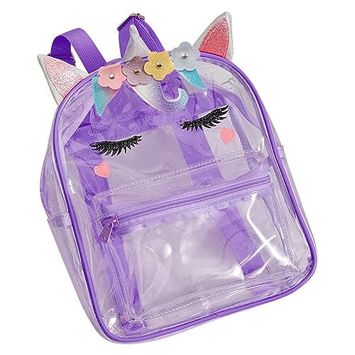 CLISPEED Durchsichtiger Rucksack Für Mädchen Mit Einhorn-Muster Transparente Büchertasche Aus Kunststoff Genug Für Schreibwaren Bücher Und Andere Gegenstände von CLISPEED