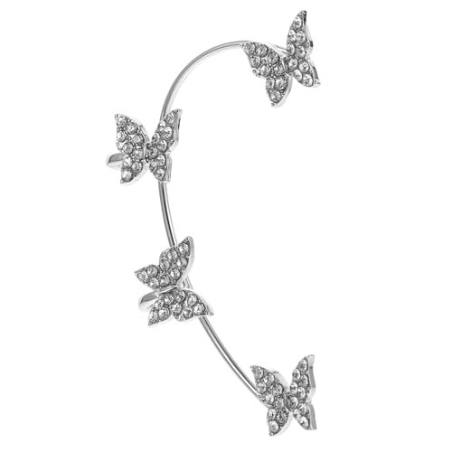 CLISPEED No Piercing Ohrclip Schmetterling Zirkonia Ohrklemme Damen Ohrschmuck Rechts Eleganter Ohrmuschel Clip für Alltag Hochzeit von CLISPEED