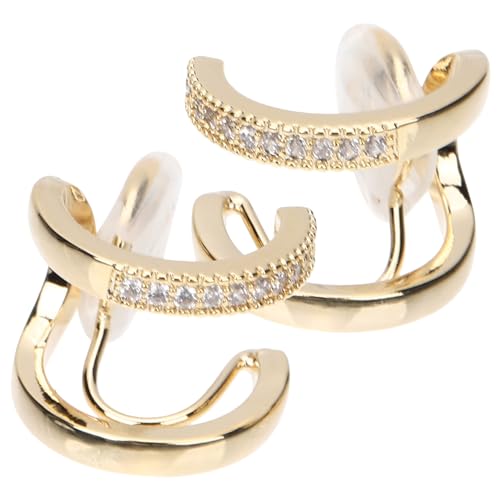 CLISPEED Non Piercing Ohrclips C Form Ohrklemme Ohrringe Gold Doppel Layer Hohl Design Damen Ohrschmuck Leicht Anzulegen Für Alltag Party CLISPEED Non Piercing Ohrclips C Form Ohrklemme Ohrringe Gold Doppel Layer Hohl Design Damen Ohrschmuck Leicht Anzulegen Für Alltag Party von CLISPEED