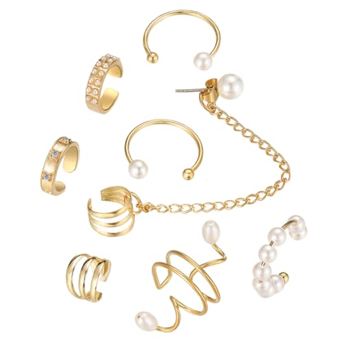 CLISPEED Perlen-ohrclips Clip-ohrmanschetten Nicht-durchdringende-ohrknochenclips Perlen-ohrhaken Ohrschmuck Für Partys Geburtstage Und Clubs von CLISPEED