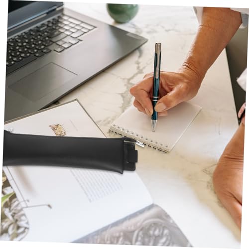CLISPEED Notebook Stifttasche mit Elastischem Band Verstellbarem Stiftehalter für Notizbücher und Planer Schwarzer Stifteschutz mit Reißverschluss Praktisches Schreibgeräte Etui für Schule von CLISPEED