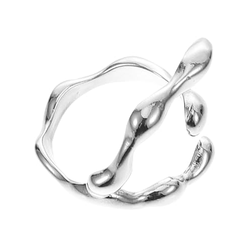 CLISPEED Offener Silberring im Vintage Stil Verstellbar für Damen und Herren als Modisches Accessoire oder Stapelring für Verschiedene Anlässe von CLISPEED
