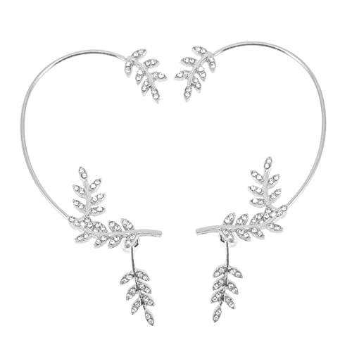 CLISPEED Ohr Wrap Ohrklemme mit Funkelnden Strass Abnehmbare Baumblatt Form Modischer Ohrschmuck für Damen und Mädchen Silbernes Vielseitig Tragbar CLISPEED Ohr Wrap Ohrklemme mit Funkelnden Strass Abnehmbare Baumblatt Form Modischer Ohrschmuck für Damen und Mädchen Silbernes Vielseitig Tragbar von CLISPEED
