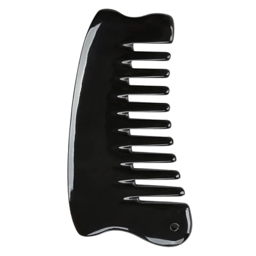 CLISPEED Ox Horn Haarkamm mit Breiten Zähnen Multifunktionaler Massagekamm für Kopfhaut und Rücken Tragbar Langlebig Geeignet für Damen und Herren Fördert Glanz Haarbruch Entspannt Geist von CLISPEED