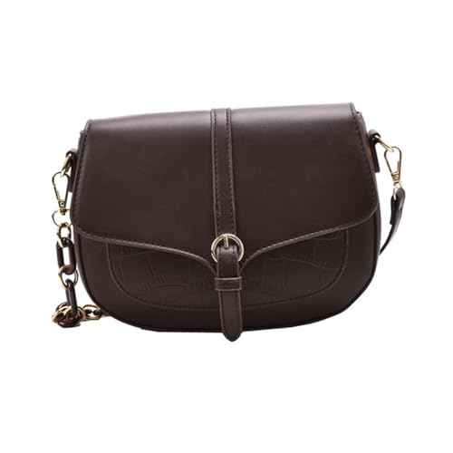 CLISPEED PU Crossbody Bag Damen Kleine Umhängetasche mit Verstellbarem Schultergurt Modische Ketten Design Tragbare Storage Pouch für Alltag und Freizeit von CLISPEED