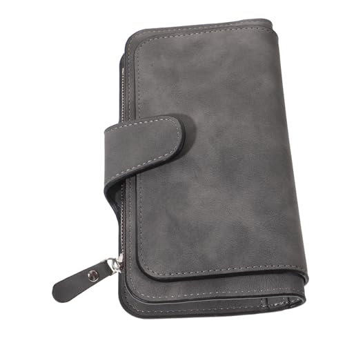 CLISPEED PU Damen Geldbörse mit Druckknopf Verschluss Mehrfach Kartenfächer Mattierte Oberfläche Portemonnaie für Frauen und Mädchen Praktisch und Sicher für Alltag und Freizeit von CLISPEED