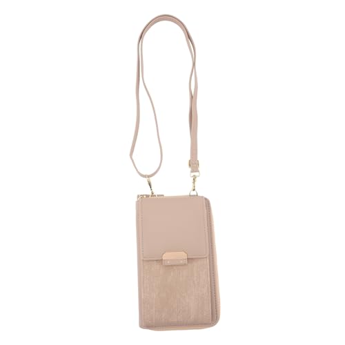 CLISPEED PU Damen Single Shoulder Bag Handytasche Crossbody Tasche Einfache Mode Umhängetasche für Alltag und Party in Apricot von CLISPEED